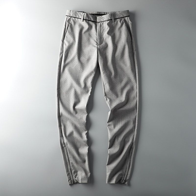 Export Export Tail Single Men s Cut Label Pants Summer Thin Silm Tapered Casual Pants Original Single Cattle Goods Trendy Trousers Grey 28
