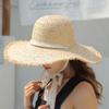 Big Brim Rough Edge Raffia Spot Straw Hat Seaside Beach Hat Vacation Sun Hat Women's Sun Protection Visor Hat