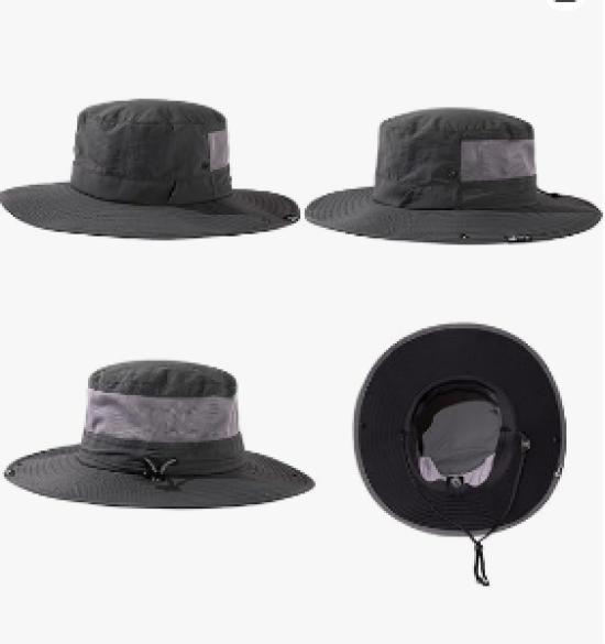 [TOP-EX] Men's Safari Hat / Adventure Hat / Foldable Boonie Hat / Stylish Fishing Hat / Sun Protection Hat / Wide Brim Hat / Removable Chin Strap /M-L