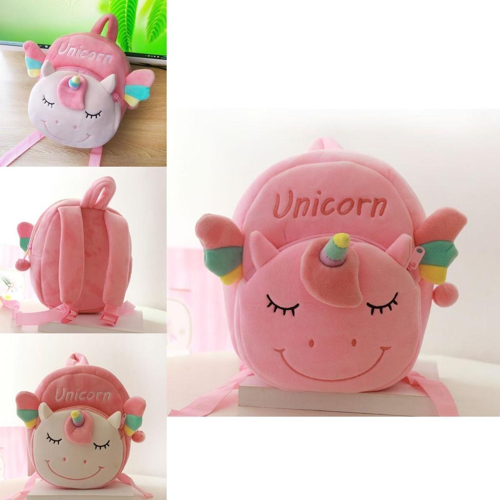 Kawaii Unicorn Plush Backpack For Kids With Soft Mini Coin Purse Pink And White Colors