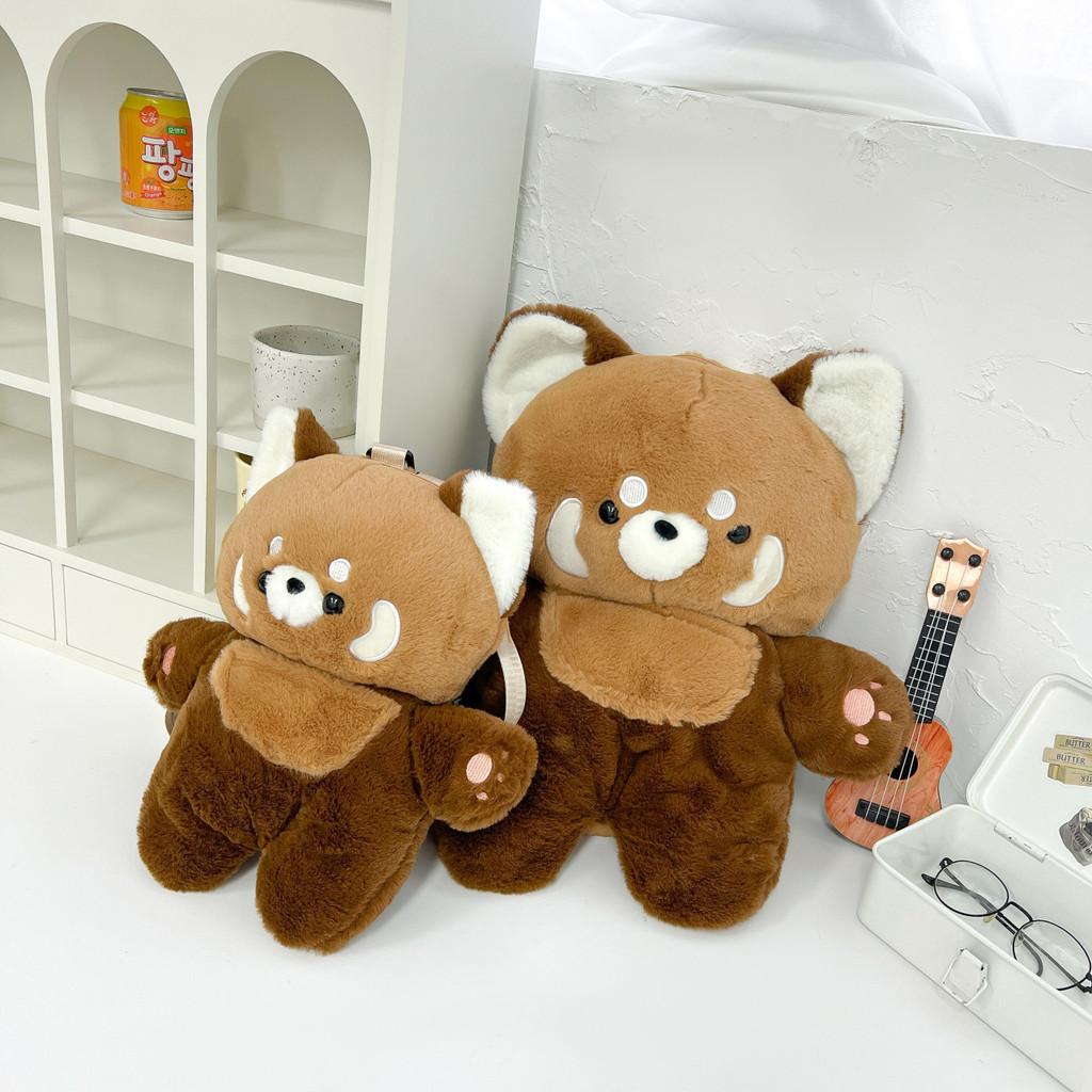 Cartoon Plush Raccoon Doll Backpack Outdoor Shoulder Bag Children Festival Gift