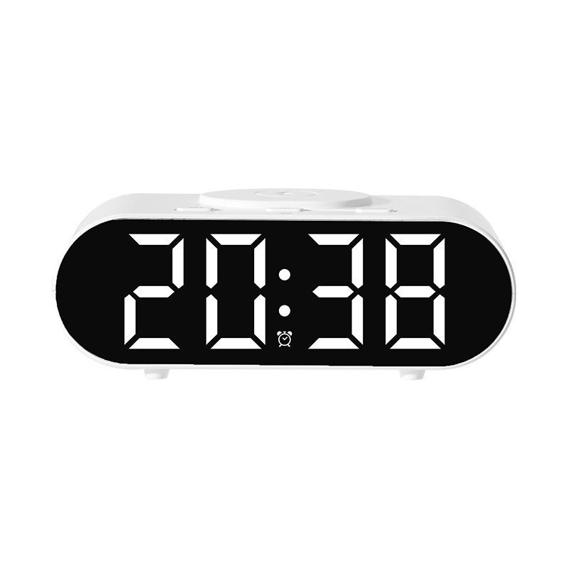 GH9000 Multi-functional Wireless Charging Alarm Clock - Bedside Desk Clock with Fast Mobile Phone Charging белый