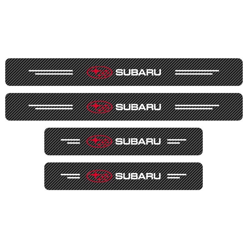 

4 шт. Накладки на поріг дверей автомобіля з вуглецевого волокна, захисні наклейки для Subaru Outback Crosstrek XV Forester BRZ Legacy Impreza WRX 2006 STI Ascent Subaru чорний