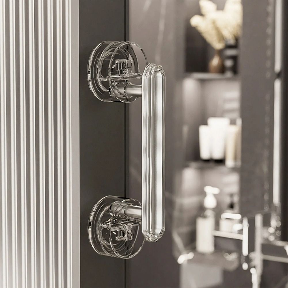 Hole Free Suction Cup Door Handle No Drilling Glass Door Handrail Sliding Door Handle  Bathroom