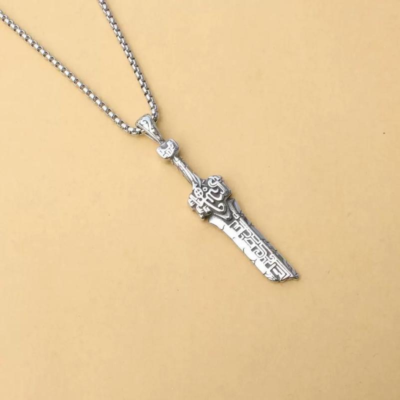 European and American style Viking amulet axe pendant stainless steel necklace couple party gift broken sword street trend