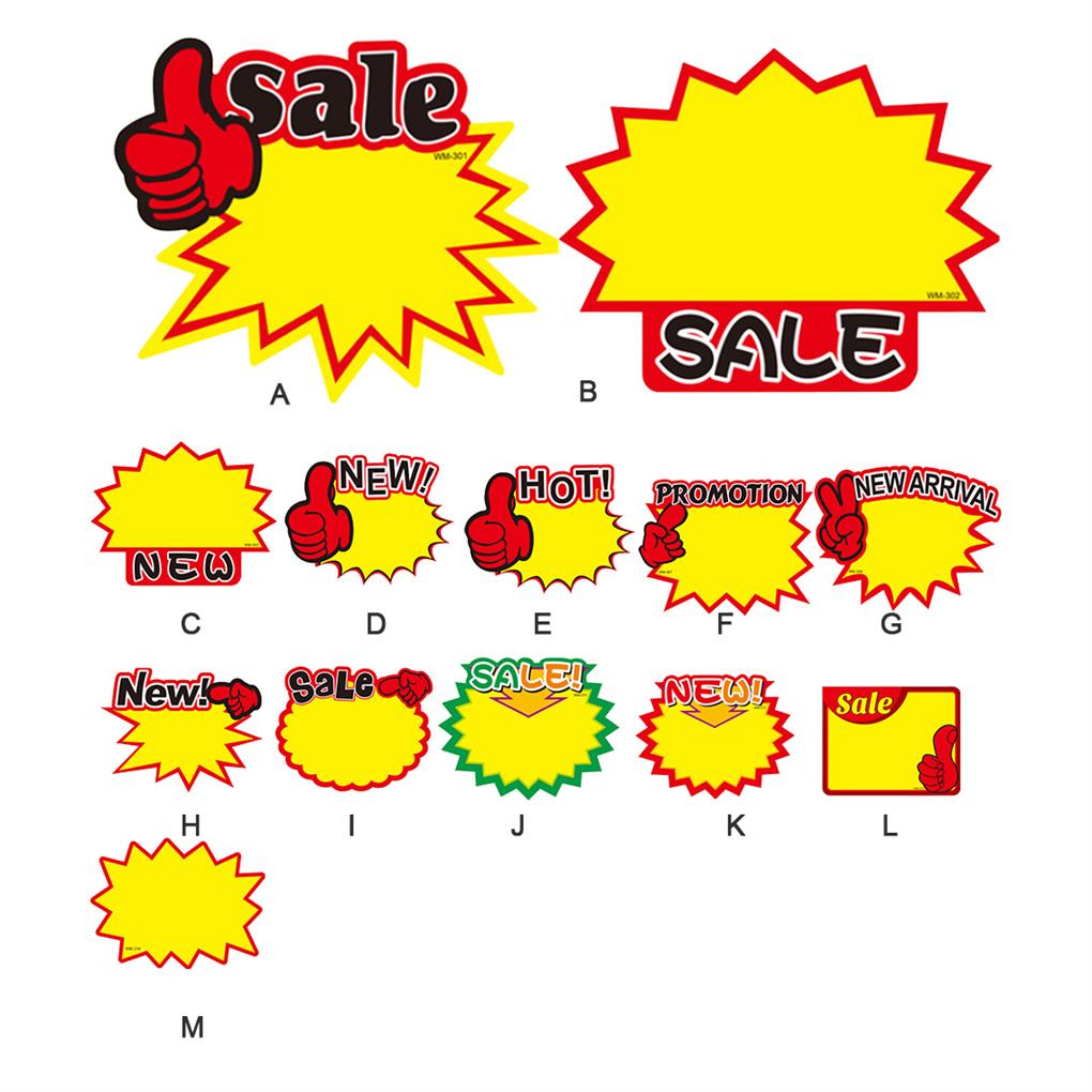 Burst Paper Supplies Blank Decor Paper Starbursts Signs Pieces Sale Star Tag Garage Price Shape 50 for Shopping Malls Stores