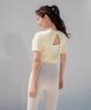 Love Your Body Nylon Back Circle Short Sleeve T-Shirt (Lemon)