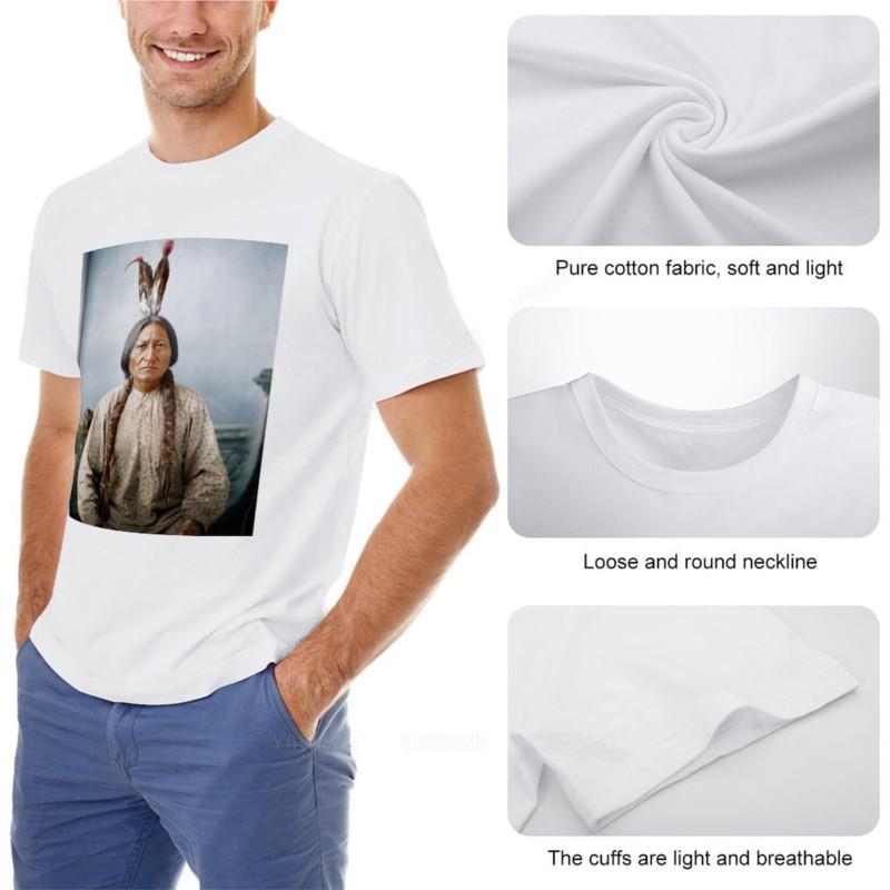 Summer Fashion Teeshirt Men Tshirt Sitting Bull TShirt Blank T Shirts Hippie Clothes Mens Graphic Tshirts Hip Hop