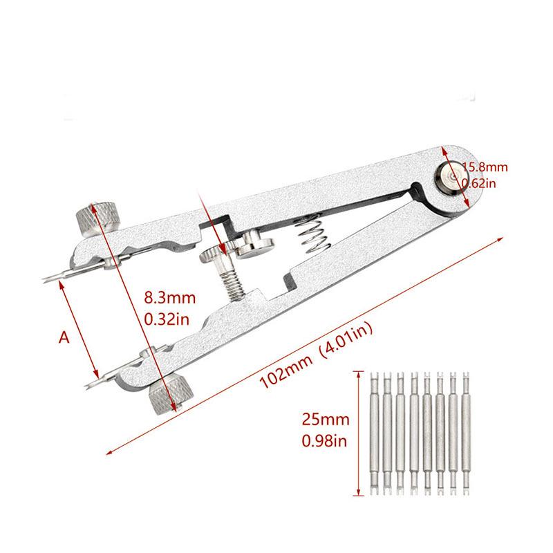 Watch Repair Spring Bar Pliers Set: 6825 Spring Bar Removal Tool, V-shaped Band Remover, Spring Bar Screwdriver for Clock Repair