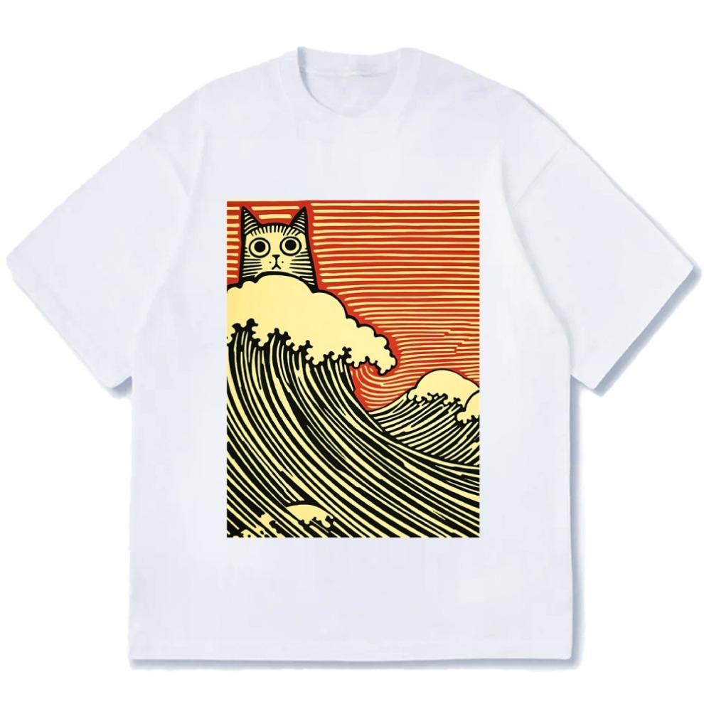 

Summer Men And Women 3D T Shirt Casual Sports Top Charming Japanese Cat Art Cotton T-Shirt Versatile Trend Couple Outfit 5XL різнокольоровий