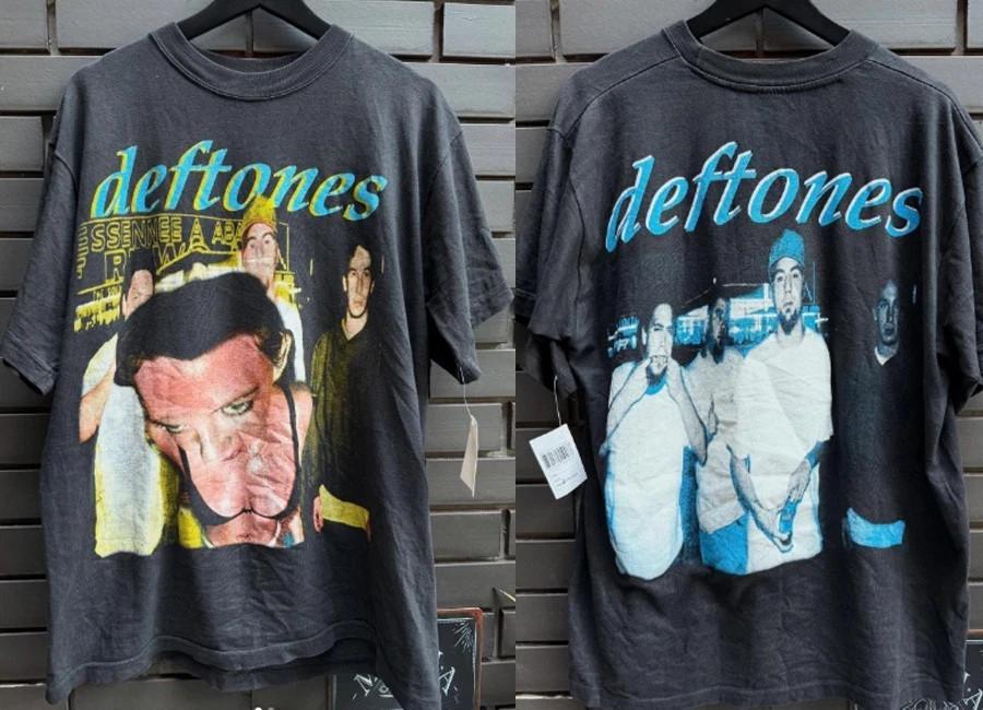 Vtg style Deftones rock tour concert short sleeve black 2 side shirt S