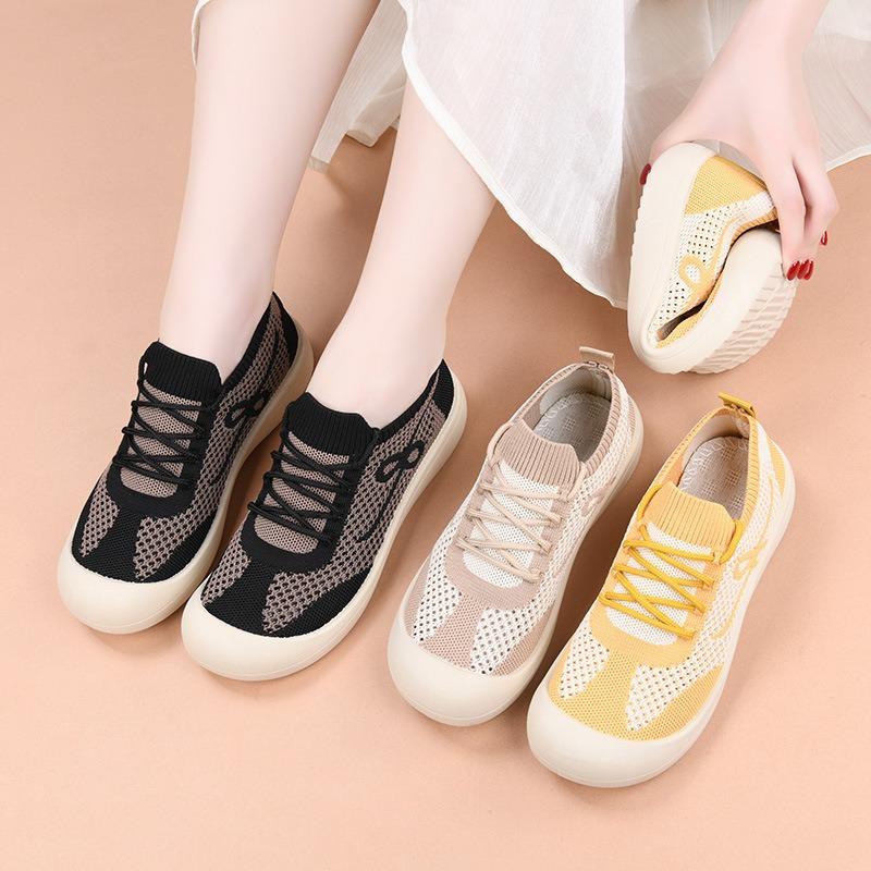 Women‘s Shoes Summer Anti-Slip Wear-Resistant Comfortable Cloth Flat Slip-On Soft-Sole Versatile Casual Single.