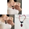 Gothic Spider Crystal Necklace With Geometric Skull Pendant For Halloween And Cosplay