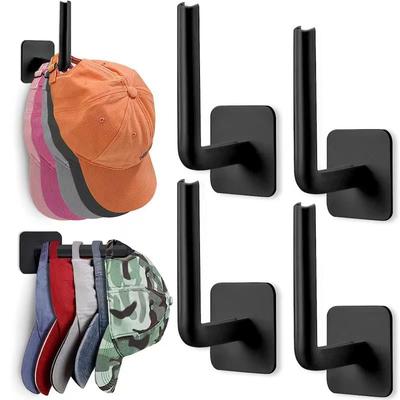 2/4/6Pcs Cap Holder Hat Rack For Baseball Caps Adhesive Hat Hooks For Wall Cap Hanger Storage No Drilling Hat Display Organizer