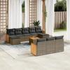 Vidaxl 11-Cz. Garden Furniture Set With Cushions, Grey Rattan Pe