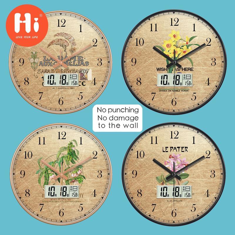 

Hi 12-дюймовые светодиодные настенные часы, пластиковые часы, домашний декор, бесшумные настенные часы для гостиной, спальни, дизайн современного искусства