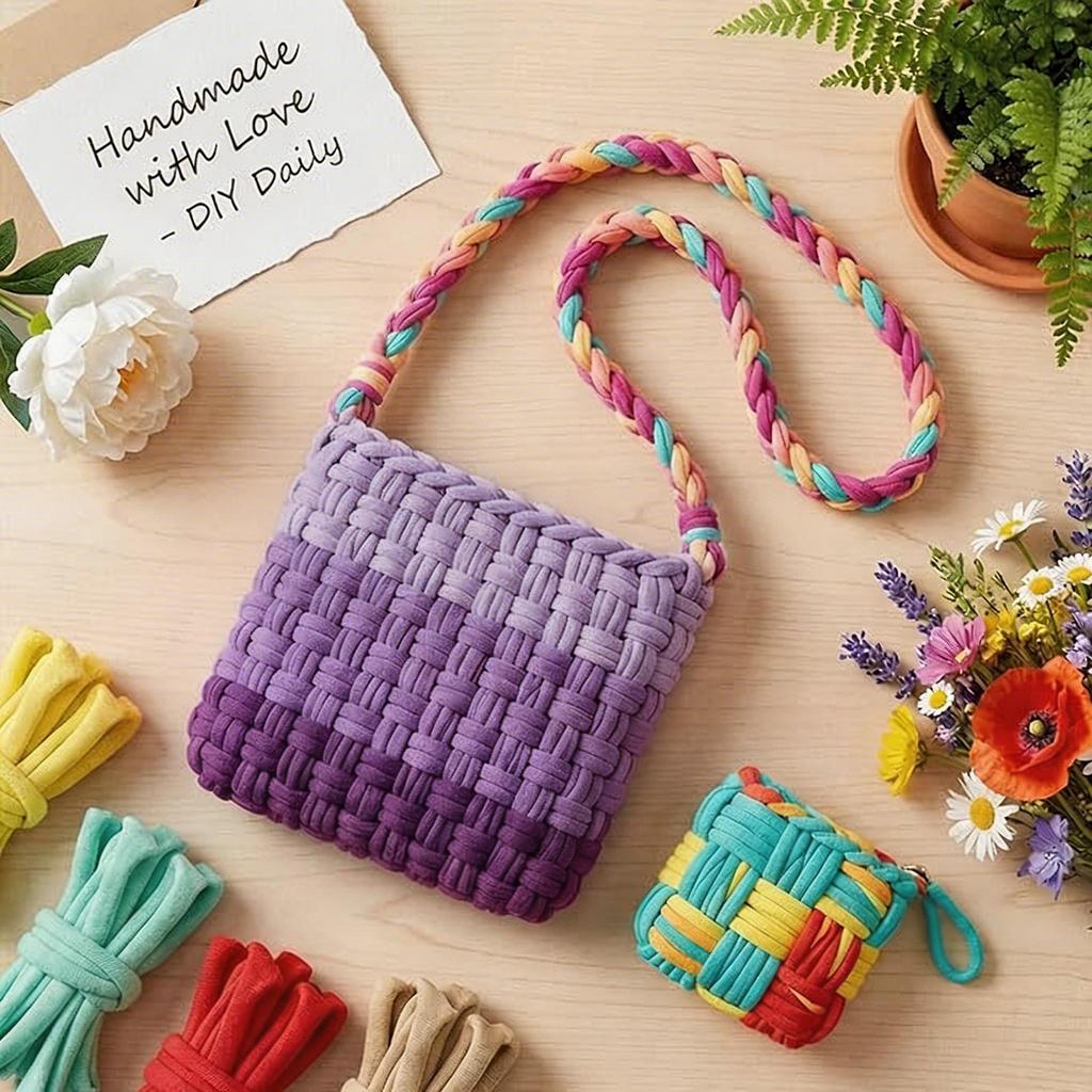 Colorful Elastic Loom Bands Set Rainbow Bracelet Making Kit DIY Rubber Band Woven Bracelets Craft Toys For Girls Birthday Gifts