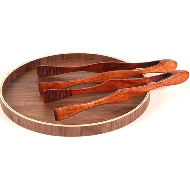 Wooden Clip Cooking Kitchen Tongs Food Bbq Tool Salad Bacon Steak Bread Cake