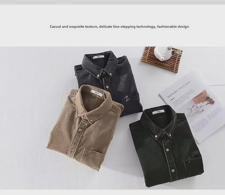 Men's Trendy Casual Loose Corduroy Jacket – Spring/Autumn Japanese Style