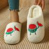 Cozy Winter Cotton Slippers - Watermelon Design, Non-Slip Sole for Men & Women