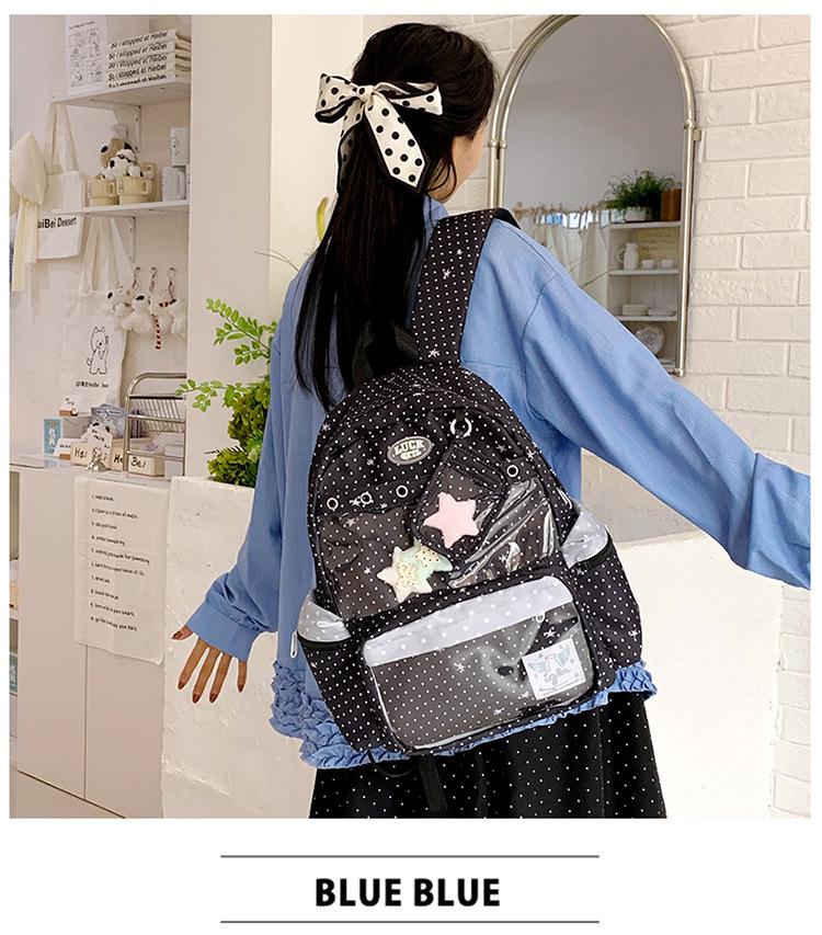 Trendy Polka Dot Ita Backpack for Students – Cute & Versatile for Elementary, Middle, and College Girls