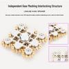 Nine-Tooth Pure Copper Metal Alloy Gear-Linked Fidget Spinner Ferris Wheel with 34-Gear Rubik's Cube Design