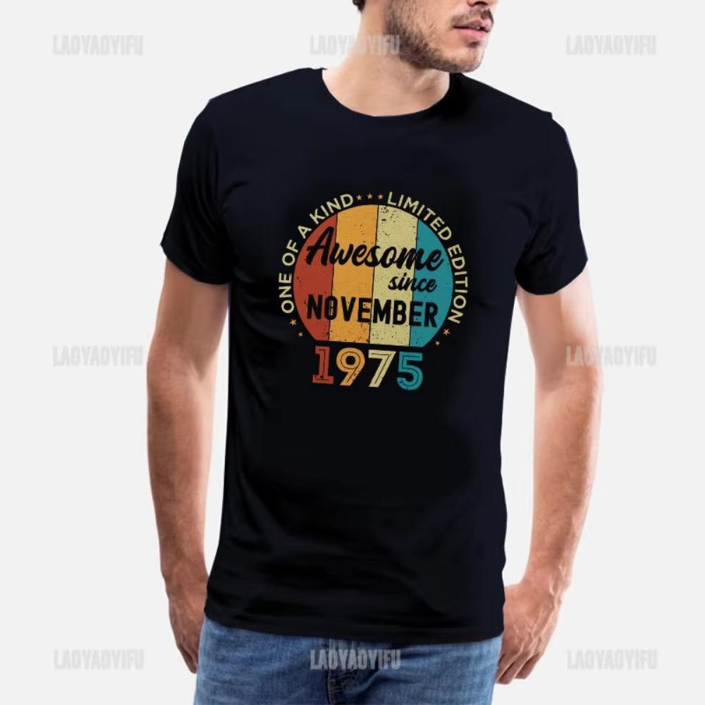 Vintage 1975 Limited Edition Men T Shirts Retro Classic Art Print Tees Short Sleeve O Neck Harajuku Streetwear Birthday Gifts