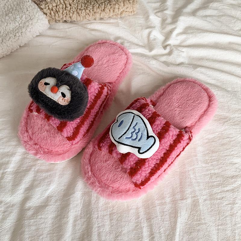 

Хлопковые тапочки женские осенне-зимние новые тапочки с одним ремешком женские носят пушистые тапочки любовь девичье сердце нескользящие теплые 41 розы красного