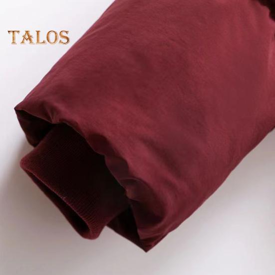 Vinter Dunjakke Fortykket Vattert Ståkrage Store Glidelåslommer Glidelåslukking Vindtett Lange Ermer Varmebevarende Varm Hverdagsovertøy Bomullsjakke