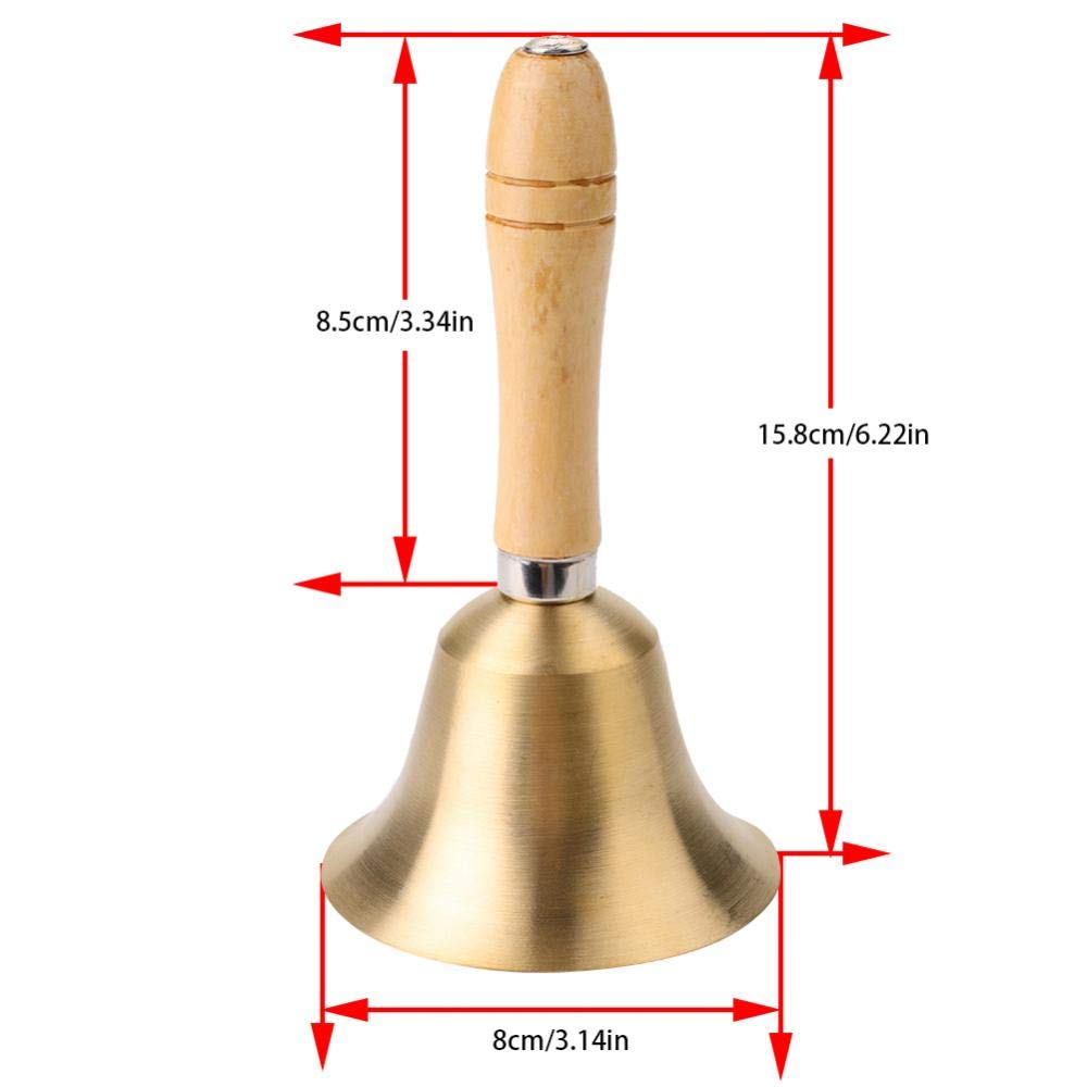 Zerodis Hand Bell, Dinner Bell, Grand Prize, Wooden Handle, Tabletop Bell, Call Bell, Raffle, Lottery, Hand-Wave Bell, Bell Chime, Call Bell, Store