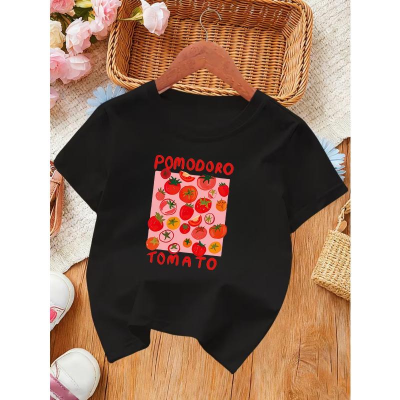 European Sizes Tomato Girl Summer Short-Sleeve T-Shirt, Breathable, Comfortable, and Stylish Printed Top