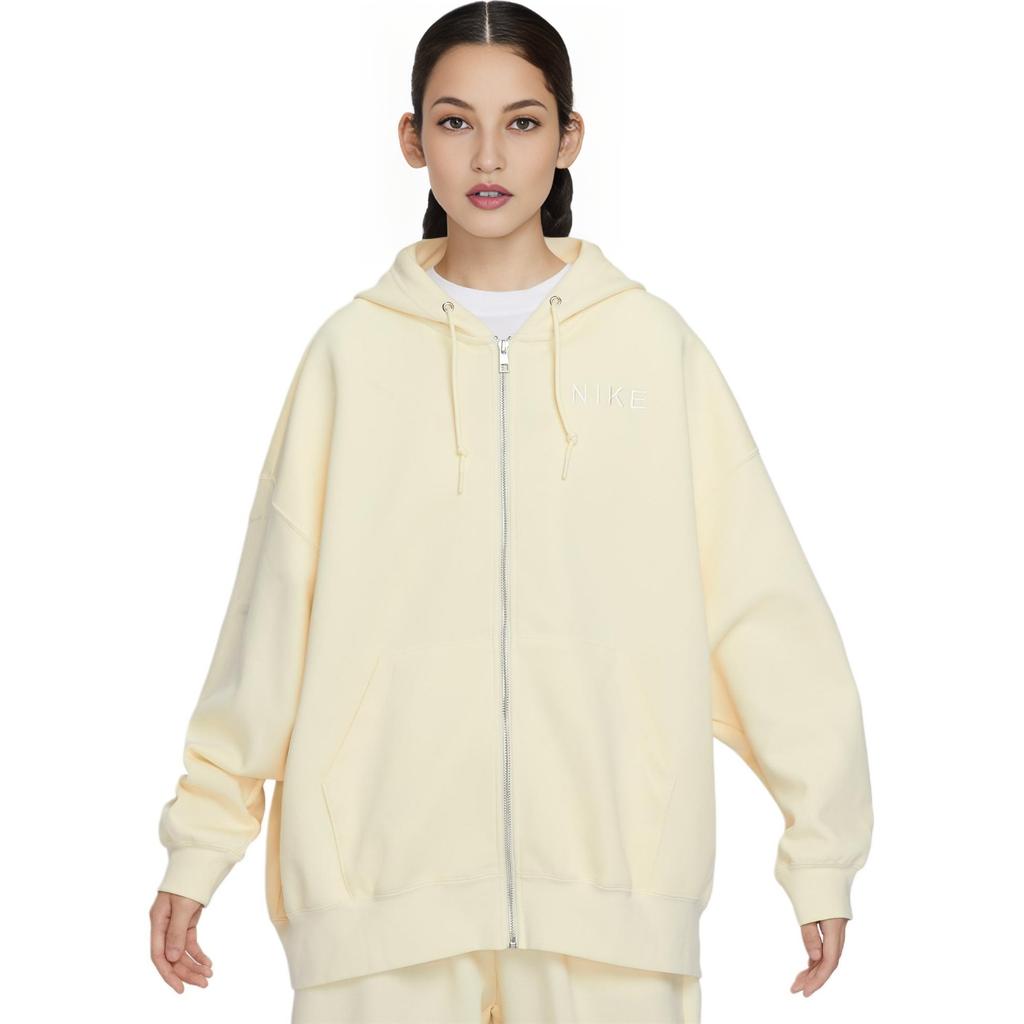 New Nike Women'ss Zip-Up Hooded Jacket 'Coconut Milk' HF0422-113