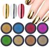 12 colores Nail Art Glitter Inmersión en polvo Cromo Espejo Glitter Pigmento en polvo para decoraciones de uñas Manicura Intermitente Decoración de uñas