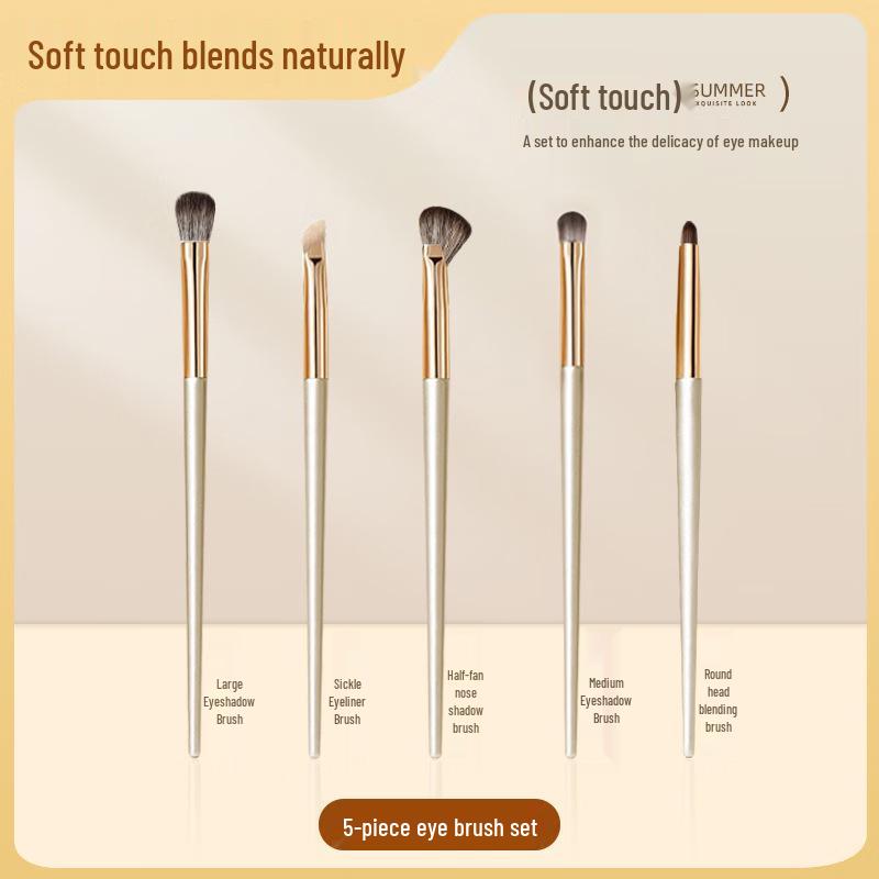 15-Piece Gold Makeup Brush Set: Includes Eyebrow, Eyeshadow, and Powder Brushes