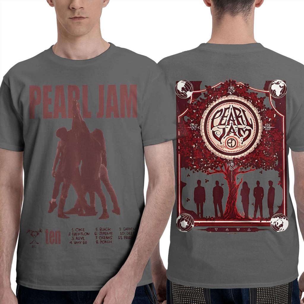 Koszulka Męska Music Pearls Jam Czysta Bawełna Szalone Koszulki Okrągły Dekolt Krótki Rękaw Ubrania Pomysł na Prezent