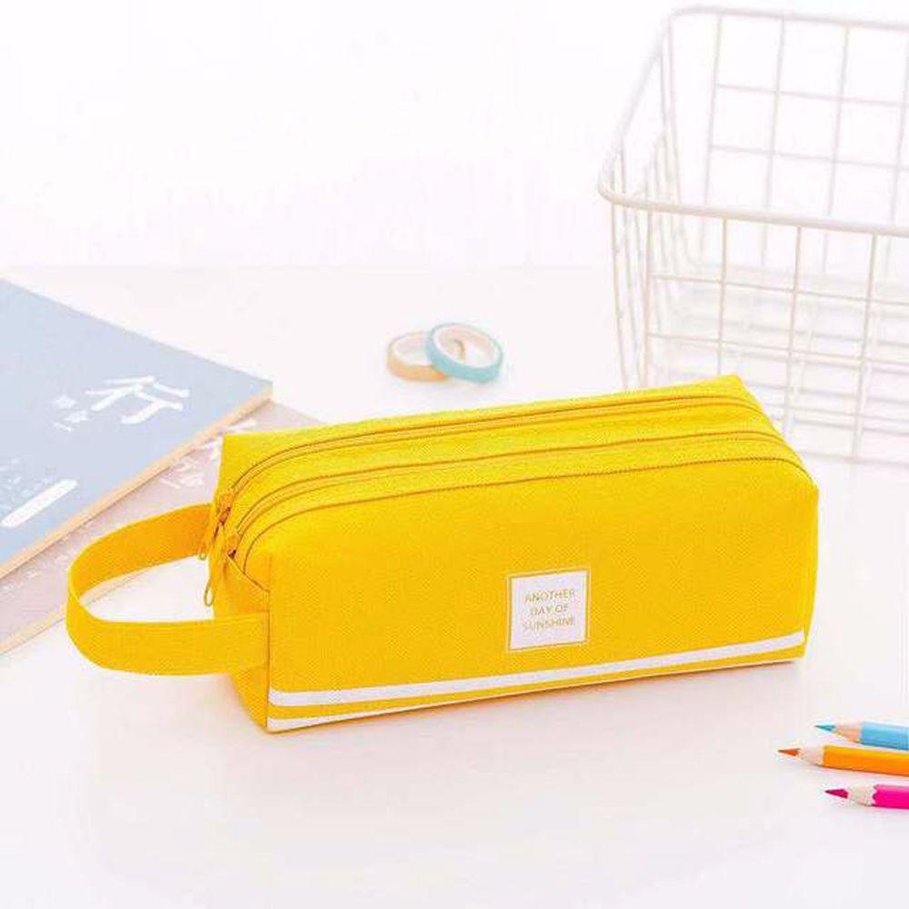 

Storage bag High Capacity Candy color School Stationery Pen Bag Pen Case Pencil Case Double layer жовтий