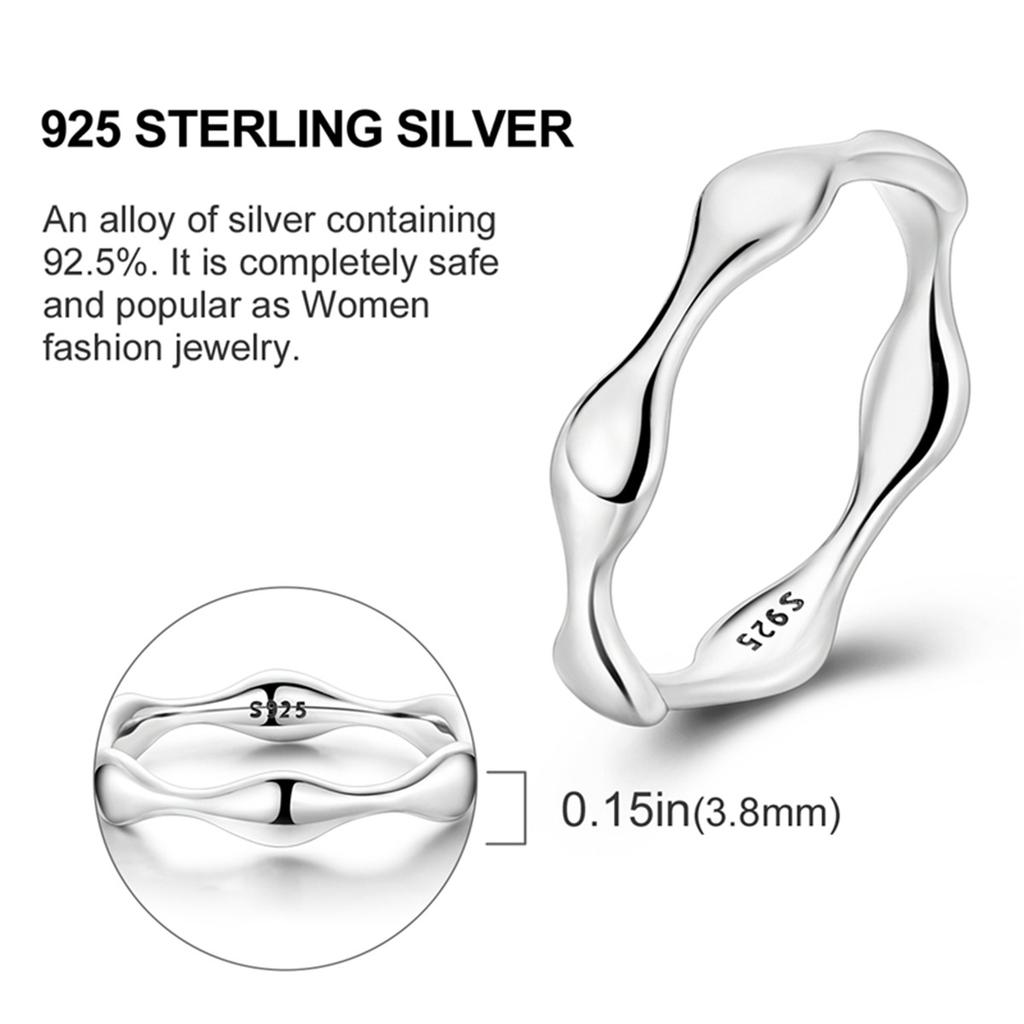 Orstarry S925 Silver Regular Liquid Droplet Closed Ring For Women Finger Ring Personality Jewelry Party Trendy Gifts