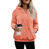 Womens Oversized Fuzzy Hoodie Double Fleece Sweatshirts Plaid Outerwear