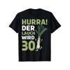 Men's Funny 30th Birthday Leek (Potato Plant) T-Shirt - German "Leek Turns 76.2cm" Saying - Age 30 Gift for Men - Casual & Party Wear - Black Shirt