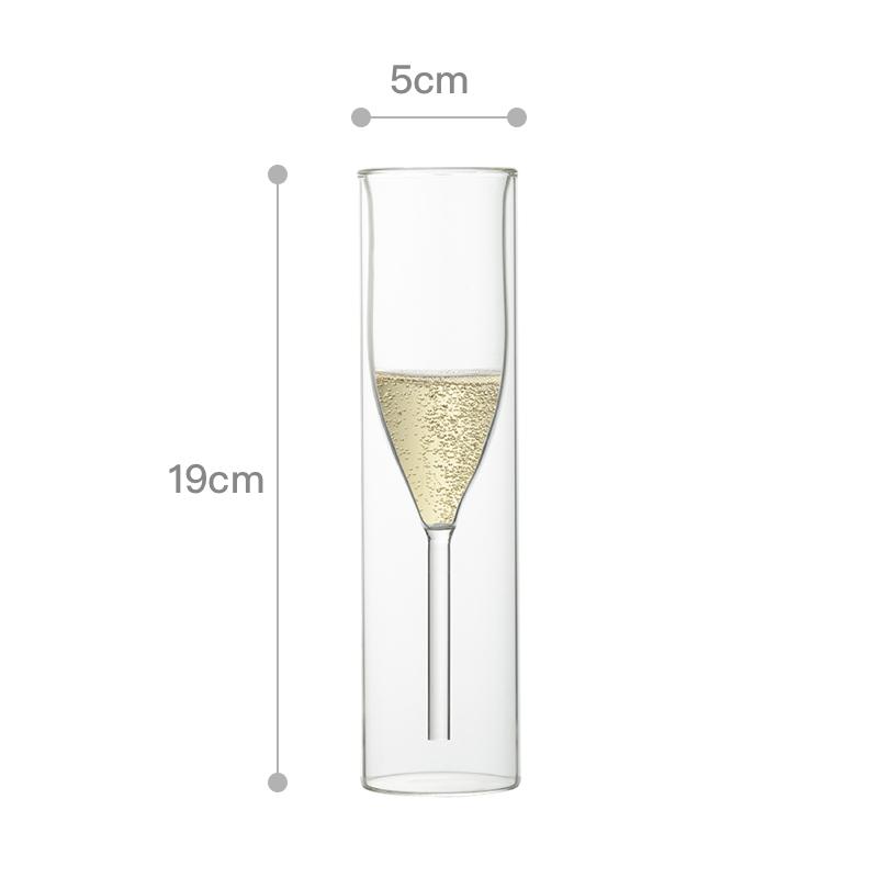

Transparent Double-layer Champagne Glass, Creative Red Wine High Footed Glass, Sparkling Wine Cocktail Glass Coctail Glass