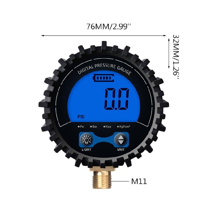 Digital Tyre Pressure Gauge Multiple Units Psi/Kpa/Bar/kgf cm² Rang to 200 psi