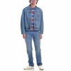 Levis Jednobarevná džínová bunda s dlouhým rukávem a zapínáním na knoflíky Pánské bundy Modrá A3174-0004