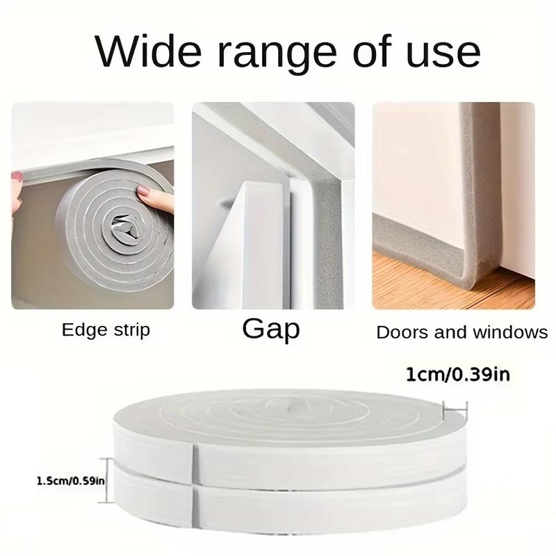 2 Stück Tür-Fenster-Spalt-Dichtungs-Schwammstreifen Schalldämmung Selbstklebend Winddicht Glasaufkleber Spaltverhinderung Windabzug