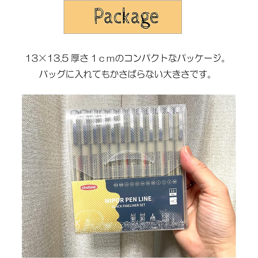 Drawing Pen Black Liner 12 Brush Brushes 0.03 0.05 0.3 0.4 0.5 0.8 1 2 3 BR Thin Pen Thick Pen Ma...