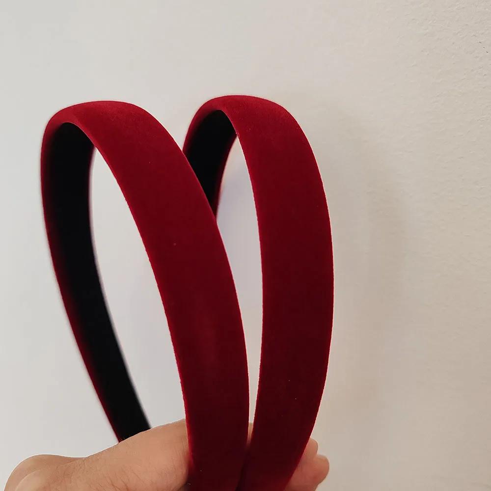 

2 шт. Европейская и американская повязка на голову из красного и черного бархата для женщин и девочек, элегантная повязка для волос для праздничной вечеринки, аксессуары для волос