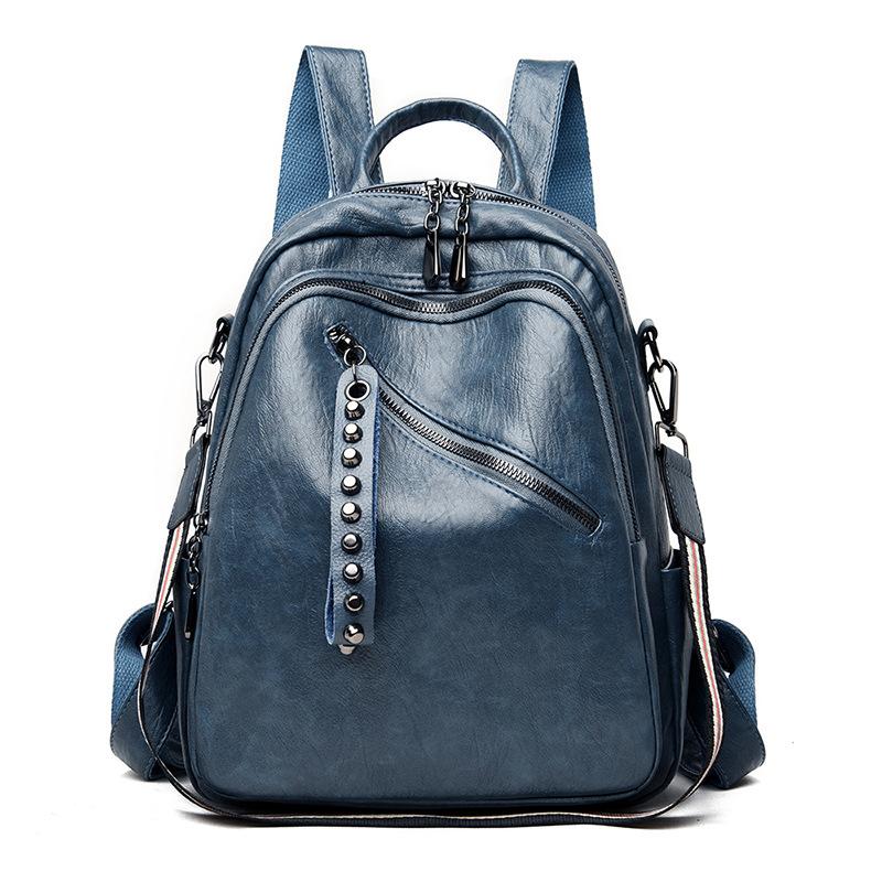 

Soft leather kangaroo backpack women s commuter backpack women s new fashion women s bag schoolbag синий