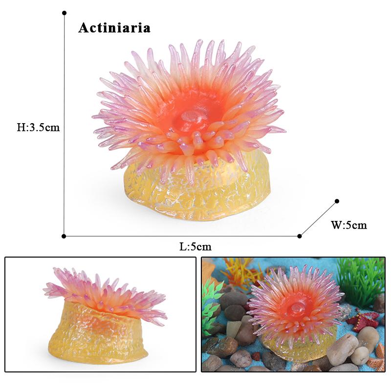 Oenux Ocean Starfish Sea Anemone Coral Jellyfish Squid Shrimp Crab Shark Animals Model Action Figures PVC Miniature Kid Toy Gift
