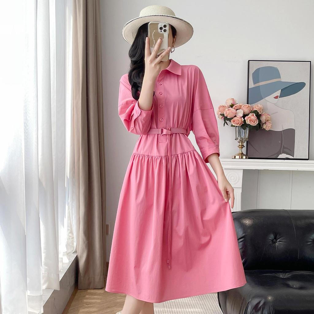 Nanyou Boutique Plus Size Lapel Commuting Shirt Dress - Autumn 2024