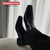 Design kleine quadratische Chelsea-Stiefel für Herren neue High-End-Kurzstiefel feminines Temperament Unisex Motorradstiefel