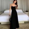 Spice Girl Solid Color High Waist Suspender Dress Women's Summer New Waist Skinny Shoulder Shoulder Inside Bottom Knee Dress